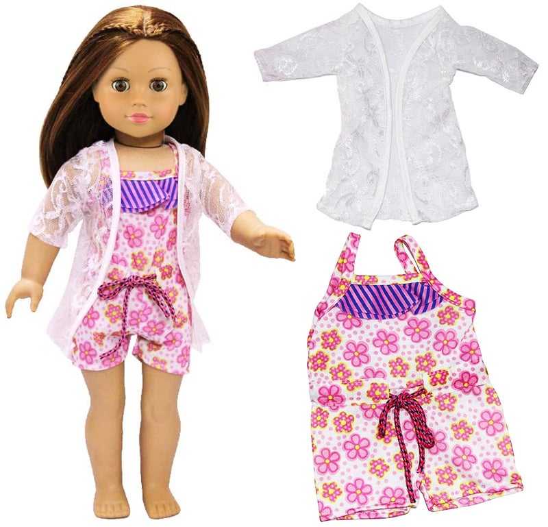 ZITA ELEMENT 5 Sets 18 inch Girl Doll Bikini Swimwear Swimsuits for 18 Inch Doll and Other 18 Inch Dolls Summer Bathing Clothes Outfits - Image 3